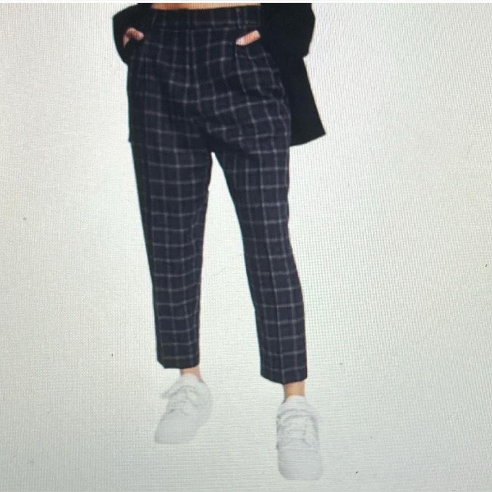 Womens Banana Republic Hayden Plaid Business Casual Pull On Ankle‎ Pants
